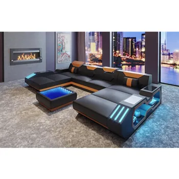 

modern design new living room sofa with LED light