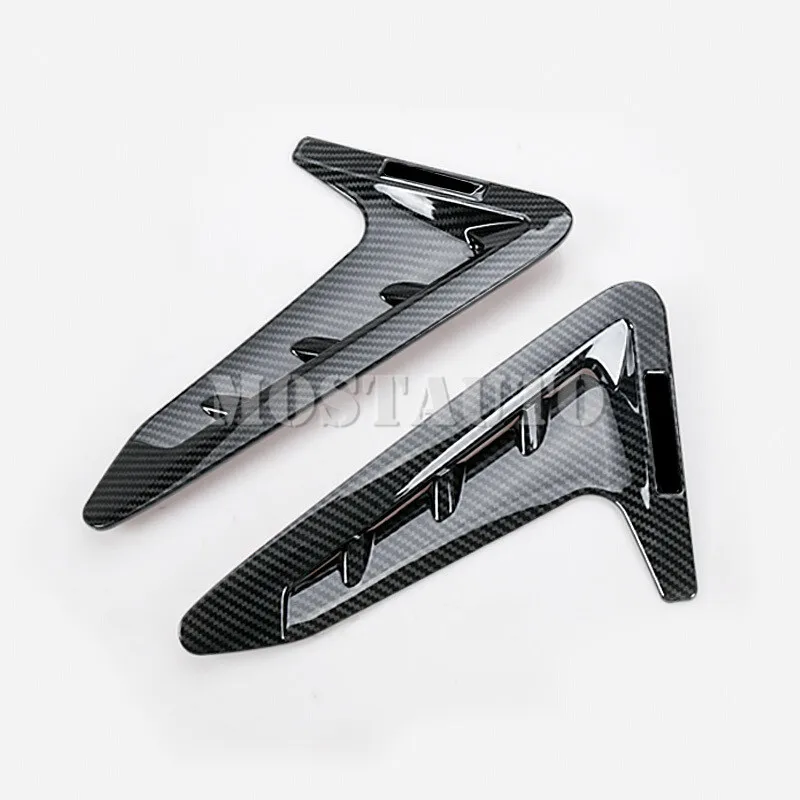 MAVMAX for BMW X3 G01 X4 G02 2018 Car ABS Chrome Side Air Fender Vent Trim Car Accessories 2 pcs Carbon Fiber Style ABS Plastic Gloss Black 
