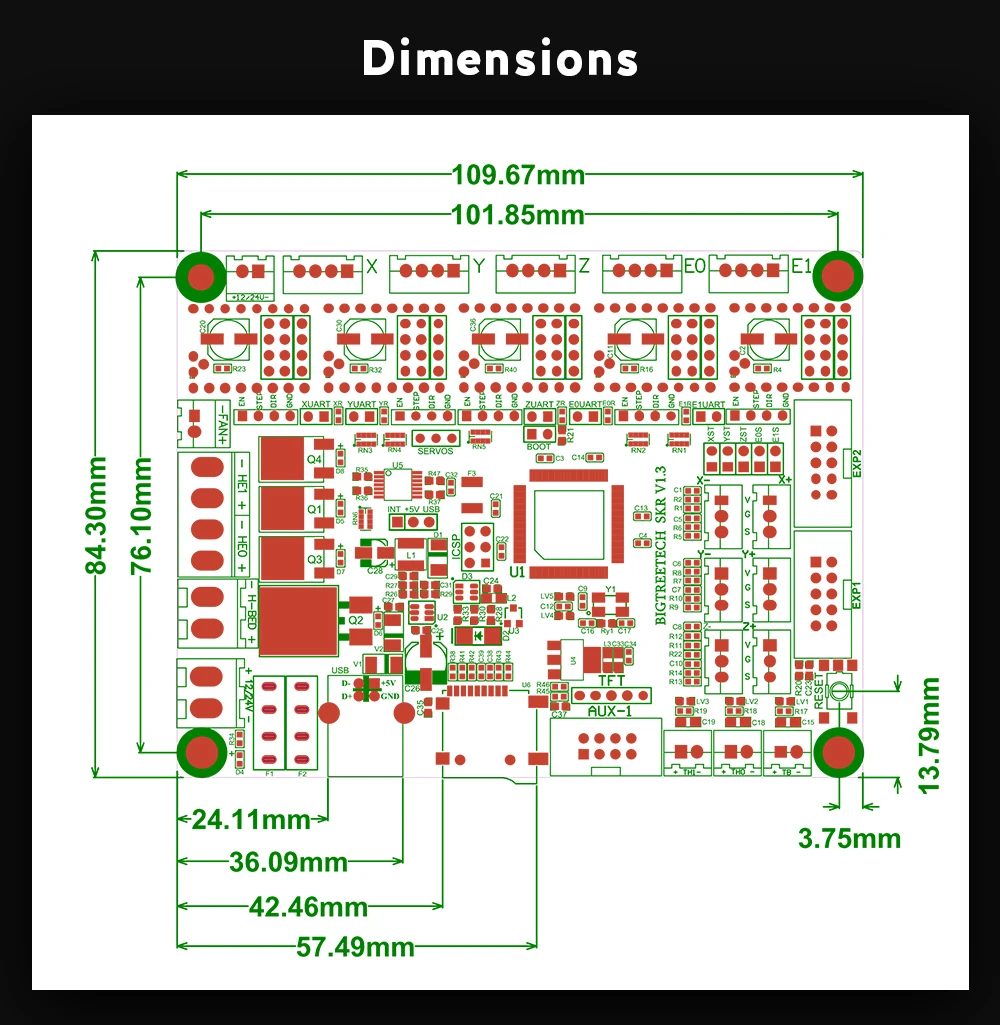 BIGTREETECH SKR V1.3 32Bit плата+ TFT35 V3.0 сенсорный экран+ 5 шт. TMC2208 TMC2209 UART TMC2130 spi части 3d принтера MKS SGEN gen L