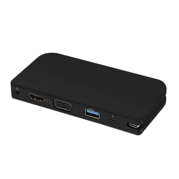 

Multi In 1 USB 3.0 Universal Dual Display Docking Station Support HDMI VGA Ethernet And Audio Jack For PC
