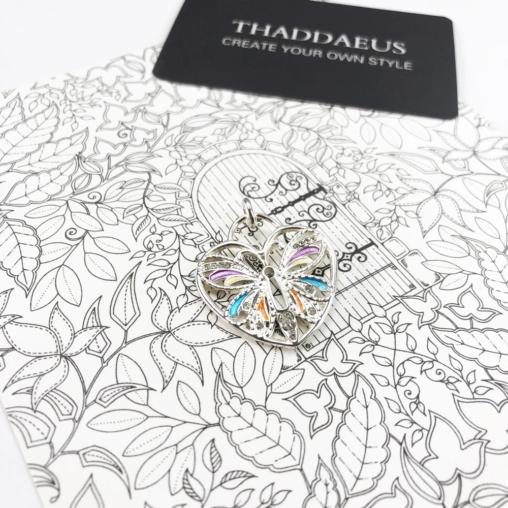 Подвеска бабочка сердце, брендовые новые модные ювелирные изделия Thomas Bijoux 925 пробы серебряные джунгли Богемия подарок для Ts женщин девушек