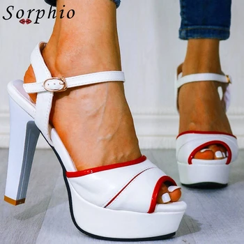 

Sorphio Summer Elegant Platform Date Shoes Woman Fashion High Heels Sandals Women Summer Ol Concise mixed-color Sandals
