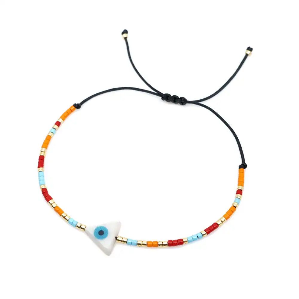 Go2boho MIYUKI Evil Eye браслеты Fatima ручной браслет женские крест Pulsera Mujer Boho шикарные летние пляжные ювелирные изделия со звездами Bijoux - Окраска металла: MI-B190430Q