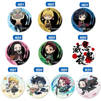 

Anime Demon Slayer Kimetsu No Yaiba Brooches Button Badges Pins Set For Clothes Backpack