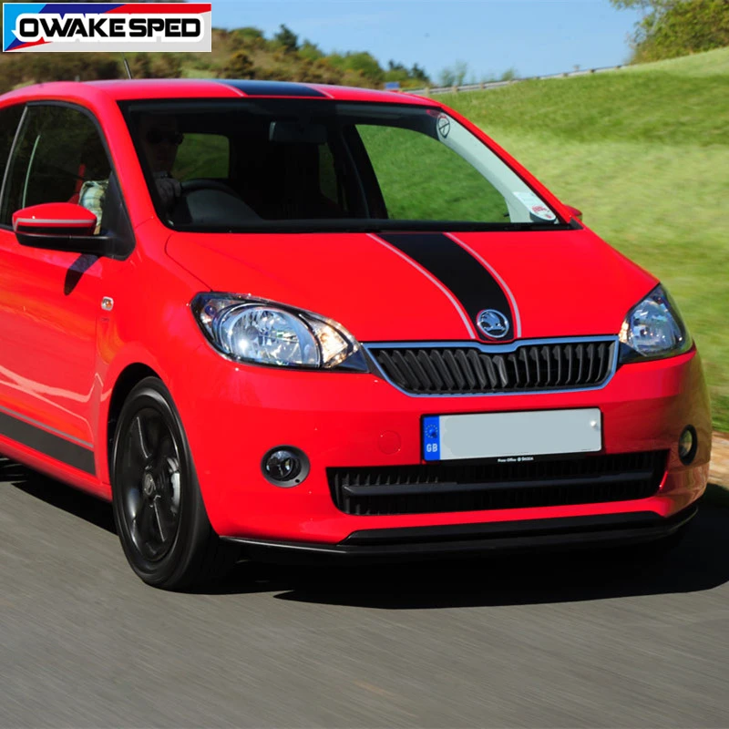 

Car Bonnet Racing Sport Stripes Auto Engine Cover Decals Hood Roof Tail Trunk Decor Stickers Fit On 3-5 Door For Skoda Citigo