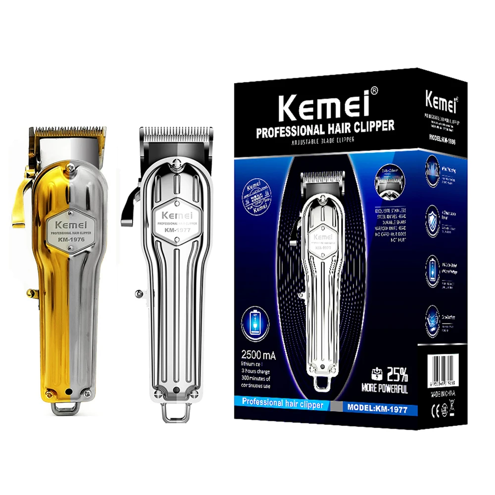 Kemei Professional All Metal Hair Clipper Men Electric Hair Trimmer Fade Hair Cutter Haircut Machine Barber shop KM-1976 KM-1977