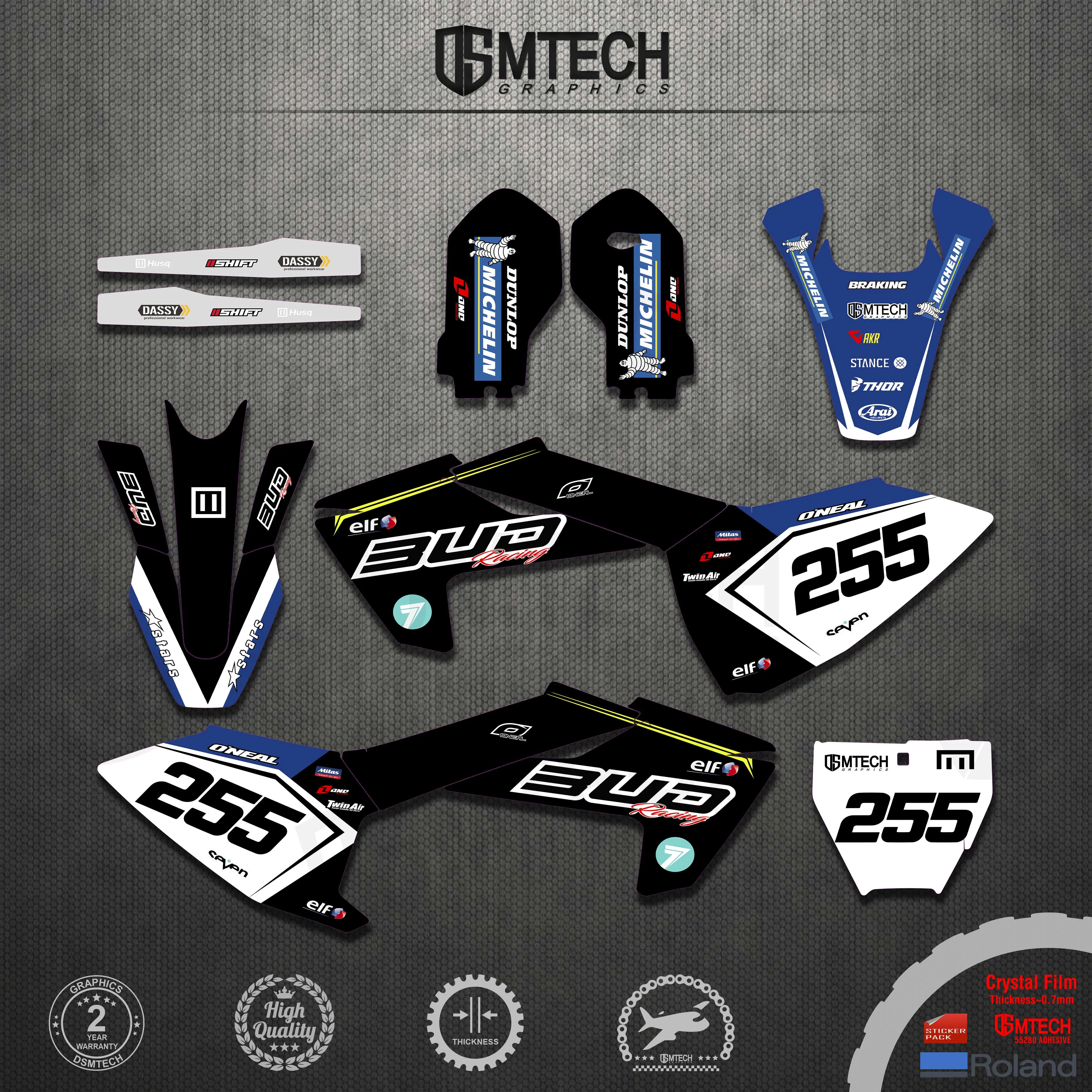 DSMTECH Motorcycle Team TC85 Graphic Decal Sticker Deco Kit For Husqvarna TC 85 2018 2019 2020 2021 2022 maisto 1 18 2018 husqvarna vitpilen 701 static die cast vehicles collectible hobbies motorcycle model toys