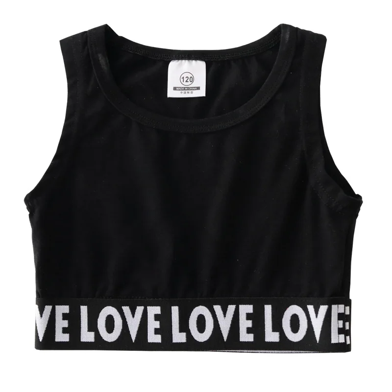 black vest Детские крутые толстовки с капюшоном; свитер; Топ; черные открытые штаны; одежда в стиле хип-хоп для девочек; костюм для джазовых танцев; одежда для бальных танцев - Цвет: black vest