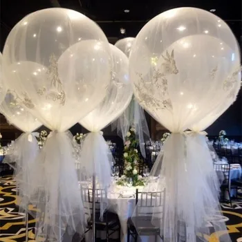 

10pcs 36 inch 25g Jumbo Large Round Latex Balloons Transparent Clear Giant Wedding Ballons Table Centerpiece Bridal Shower Party