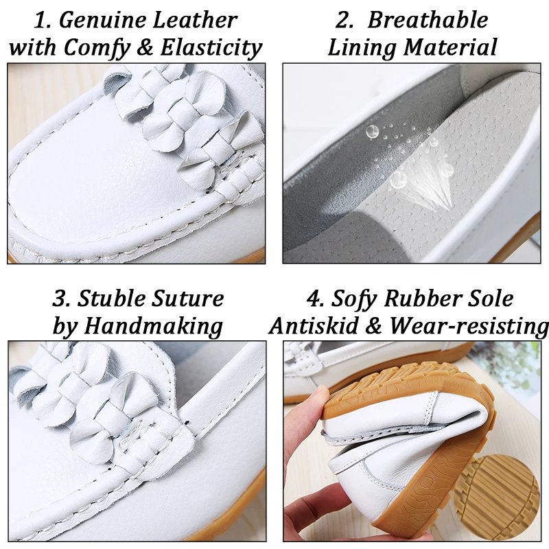 Plus Size 35-42 Sandals Ballet Flats Slip On Pregnant 2019 Genuine Leather Flats Candy Color Girl Moccasins Flat Boat Shoe Mujer