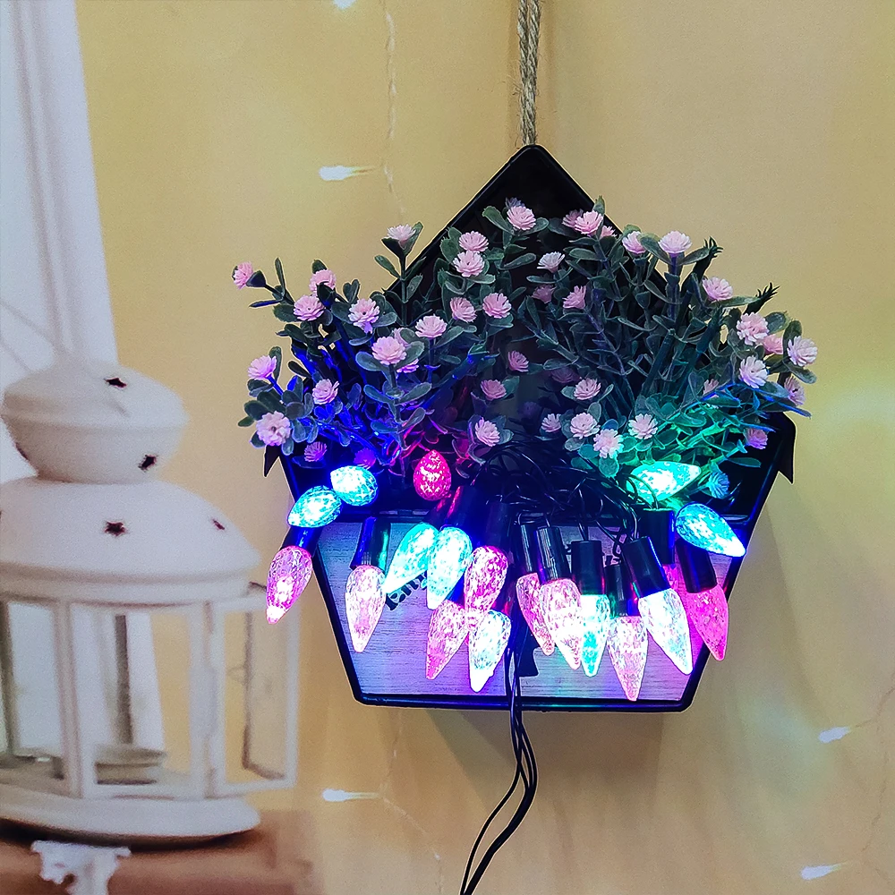 

String Lights 20 LED Bulb Warm White Globe String Lights Extendable Decorative Timer Fairy Light for Christmas/Wedding/Party Ind