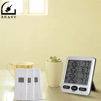 

TS-WS-10 LCD Digital Thermometer Hygrometer with 3 Remote Sensor Hygrometer Wireless Weather Station for Indoor Outdoor