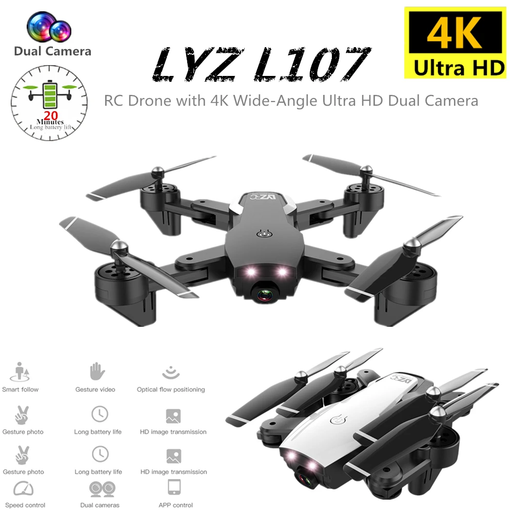 Мини-Дрон 4K Quadcopter с камерой складной Квадрокоптер оптическим потоком