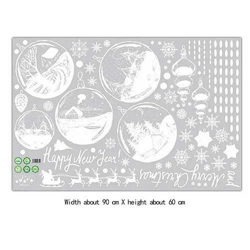 Christmas DIY Window Glass Wall Sticker Merry Christmas DIY Showcase Window Glass Background Xmas New Year Home Wall Stickers