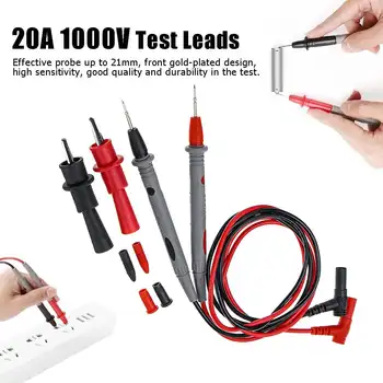 

20A 1000V A lligator Clips Clamp Test Line for u niversal Digital Display Multimeter Wire Pen Cable Test Lead Tip Wire Leads