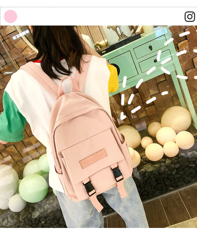Женский рюкзак модные кнопки водонепроницаемые нейлоновые рюкзаки большая Вместительная дорожная сумка школьные сумки для подростков