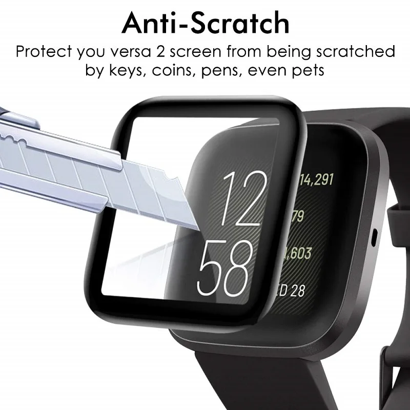 Protetor de Tela Macia para Fitbit Protetora sem Vidro Versa Smartver Capa Completa Película Temperado 100 Pçs 3d 2 - Image 3