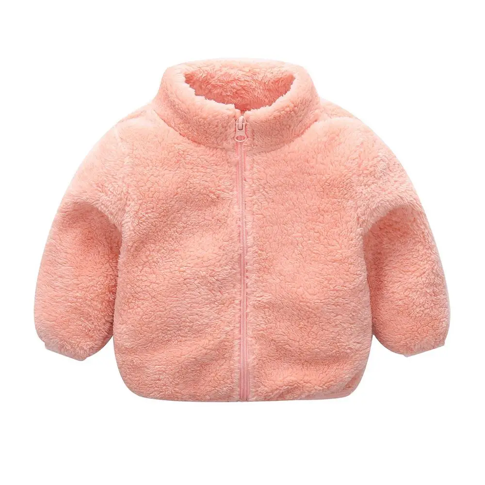 pink Модные детские пальто, милое плотное пальто с капюшоном на молнии для маленьких мальчиков и девочек, теплая верхняя одежда - Цвет: pink