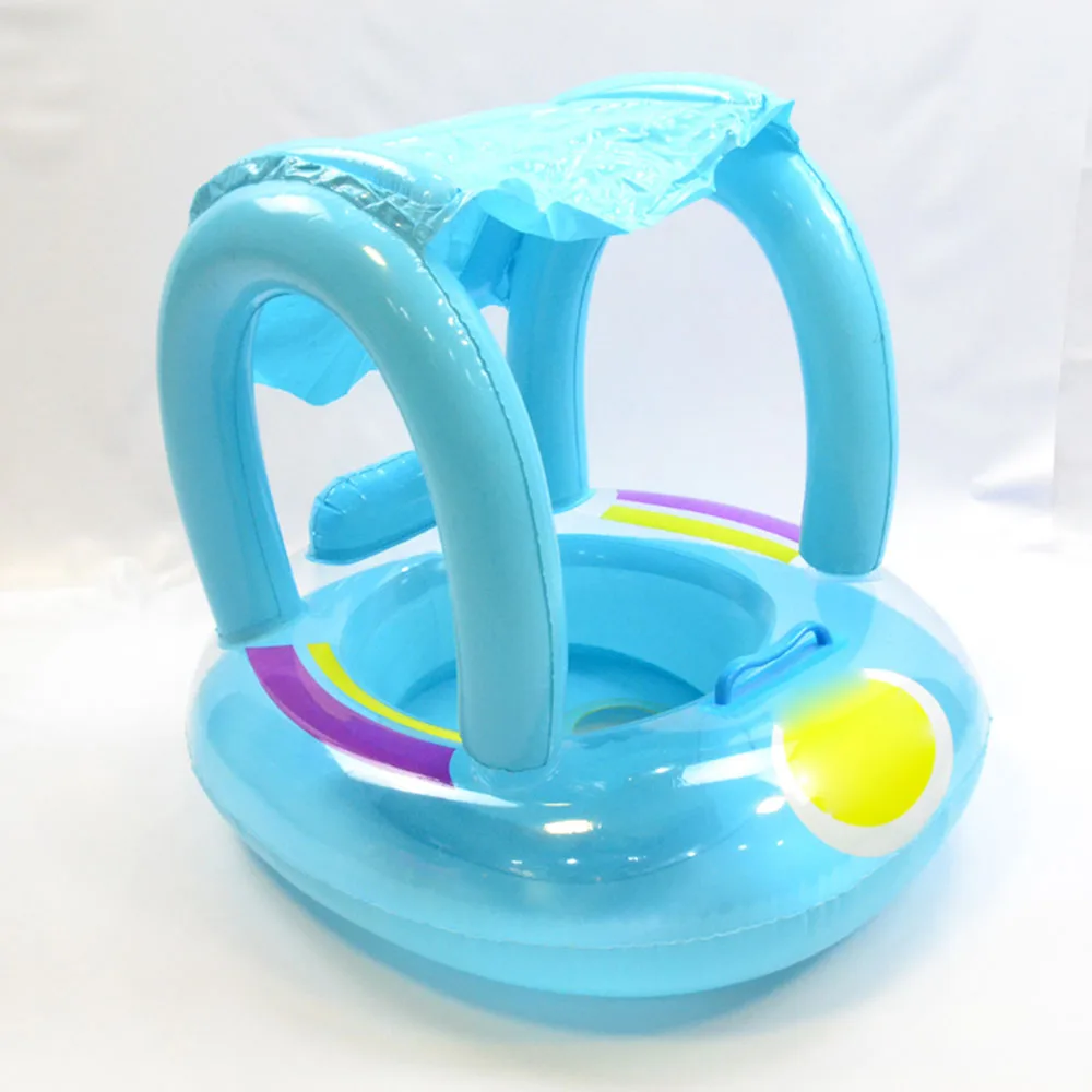 Детское надувное кольцо для купания, надувной детский бассейн, аксессуары для купания, Надувное сиденье с защитой от солнца, водный плот, игрушки для бассейна J11