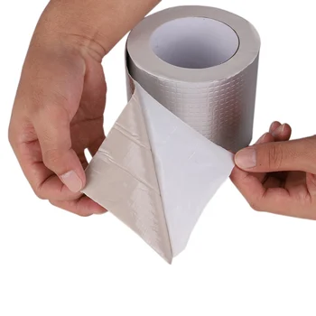 

Waterproof Duct Tape Adhesive Tape Aluminum Foil Super Repair Crack Thicken Butyl Waterproof Tape Home Renovation Tools