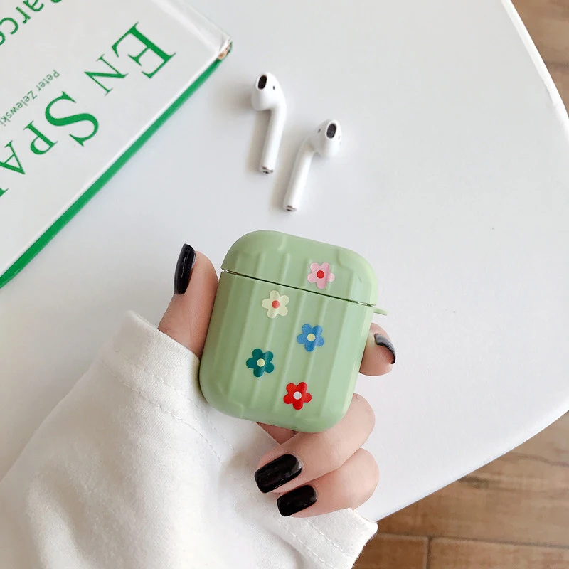 Cute Suitcase Skin Sun Flower Bag Case For AirPods 1 2 Bluetooth Wireless Earphone Case For AirPods 2 1 Cover Charging Box Case (2)