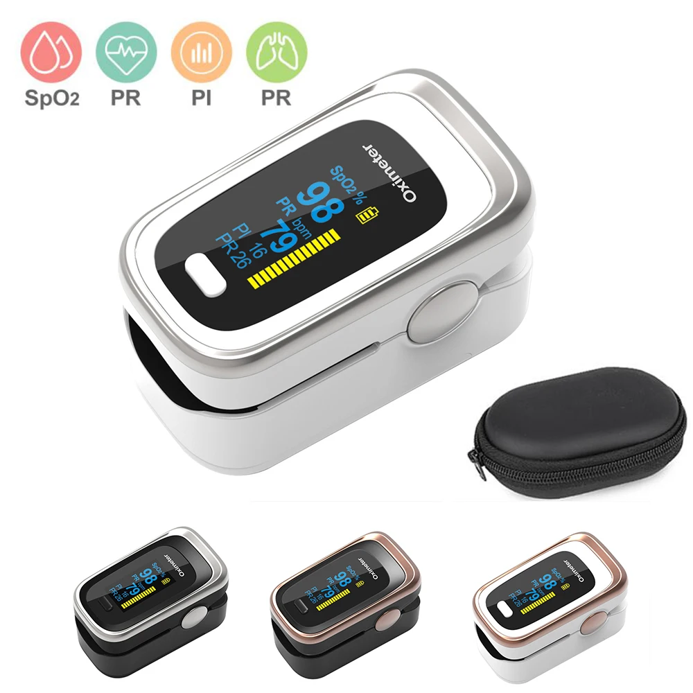 Fingertip Pulse Oximeter OLED Finger Oximetro SPO2 PR PI RR ODI4 Respiratory Rate Sleep Monitor with Case De Pulsioximetro Dedo afbeelding