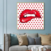 Современная Картина на холсте Andy Warhol постеры с масляной живописью и принтами абстрактные сексуальные красные губы настенные картины для домашнего декора Куадрос