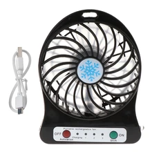 Portable 5W Outdoor LED Light Fan Air Cooler Desk USB Fan Without 18650 Battery 