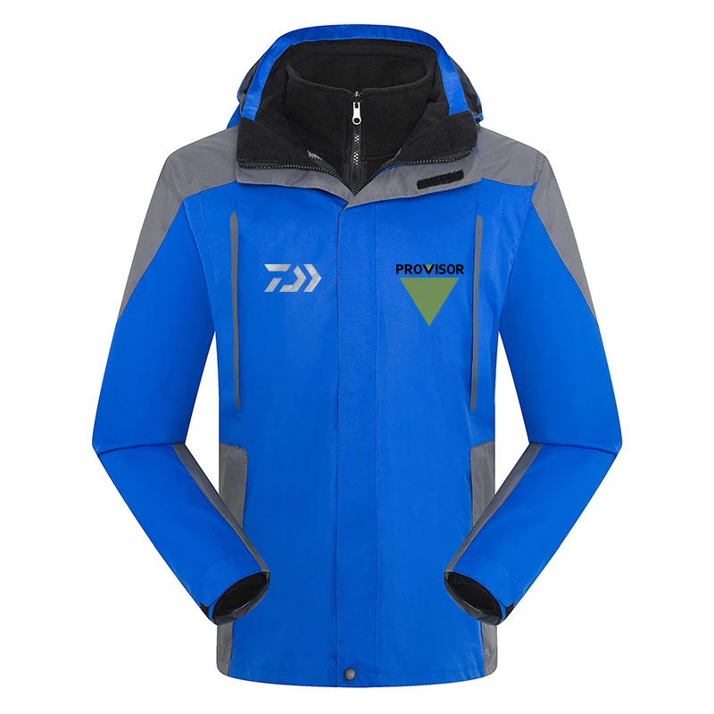 Roupas de Outono Inverno ao ar Quente à Prova Jaqueta de Moletom com Capuz Removível à Prova Daiwa Novas Livre Água Homens Camping Caminhadas Roupa Pesca d' Mod. 1226592 6 Homens Jaqueta de Moletom Com Capuz Removível