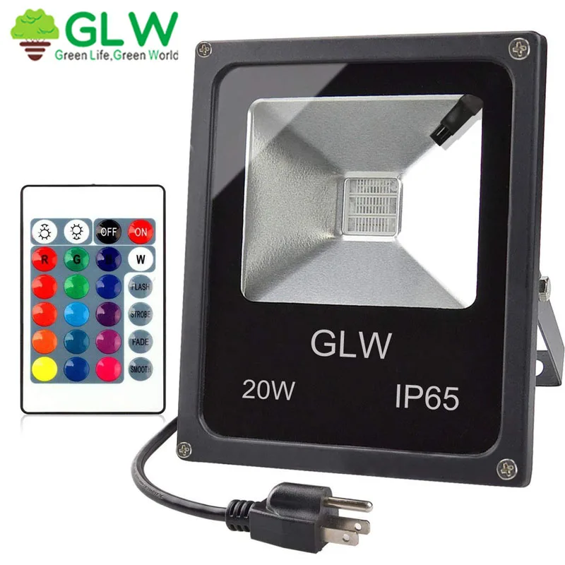 

LED RGB Floodlight 10W 20W 30W Outdoor Garden Color Changing Remote US Plug