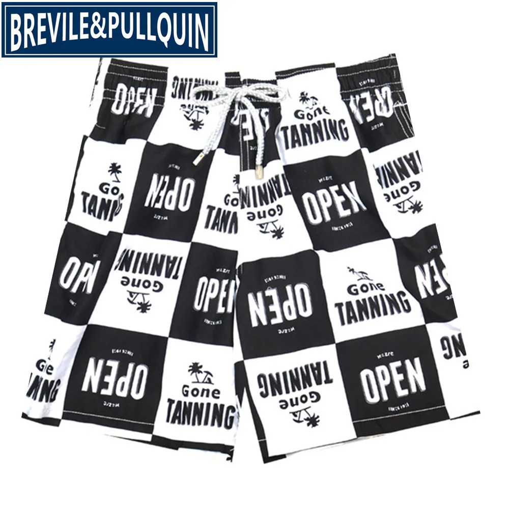 W Новое поступление известный бренд Brevile pullquin пляжные обшитые мужские шорты Черепашки купальники цветы череп Swordfish мужские бордшорты - Цвет: W