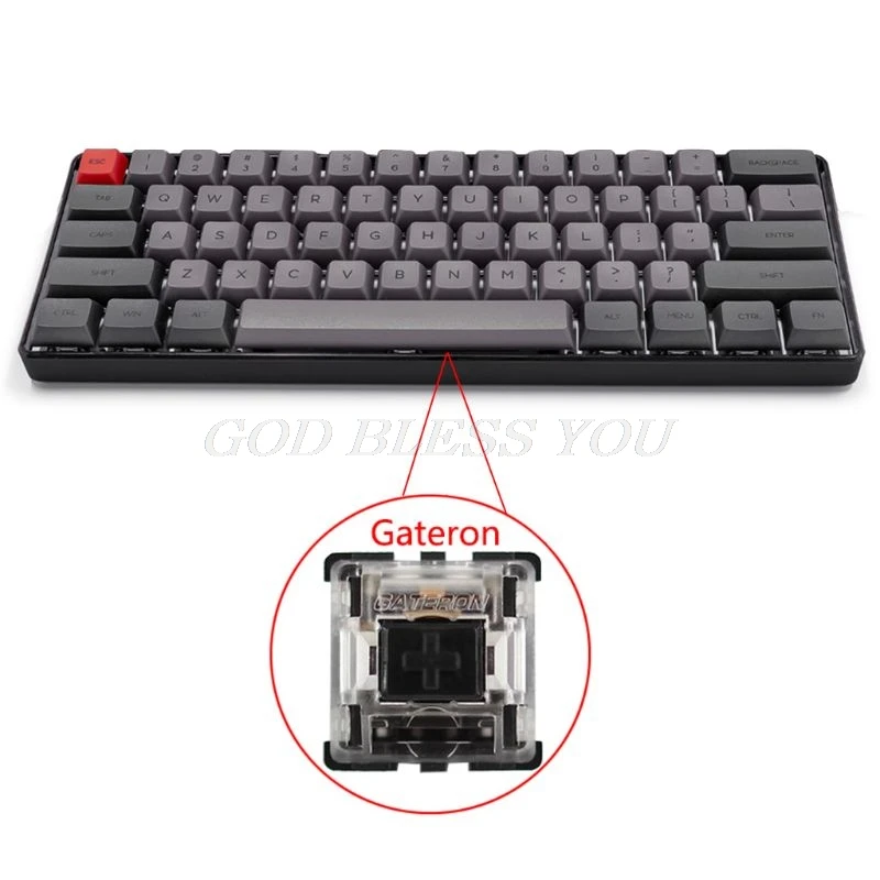 RGB LED Backlit Wired Mechanical Keyboard,Portable Compact Waterproof Mini Gaming Keyboard 61 PBT Keycaps Gateron Switcs
