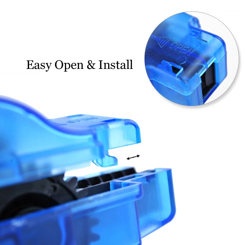 Cheap Blue Portable Bicycle Chain Cleaner,Bike Clean Machine Brushes Scrubber Wash Tool, Mountain Cycling Cleaning Kit Outdoor Sports 4