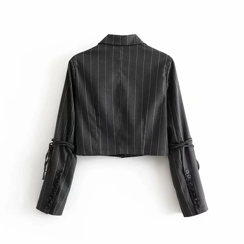 

Summer New Style Europe And America WOMEN'S Dress-Style Suit Stripes Loose Casual Suit Tops W1653