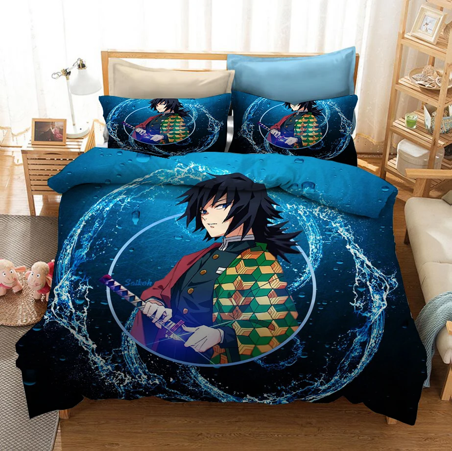 Anime demon slayer imprimir lençol equipado tamanho king com capa de cama  elástica para cama de casal 150x200cm poliéster dos desenhos animados  colchão cobrir - AliExpress