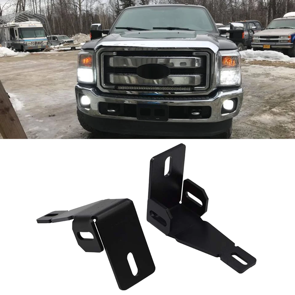 

Front Hidden Bumper Fog lamp Mounting Brackets Fit 1999-2016 Ford F-250 F-350 F-450 Super Duty and 2000-2005 Ford Excursion