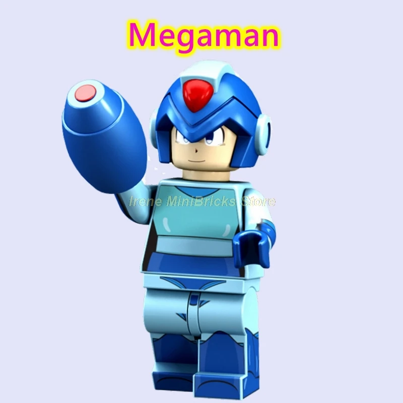 Игра мультфильм аниме милый Rockman Mega Man фигурки Хоббита подарок на день рождения строительные блоки кирпичи игрушки для детей Детские образования - Цвет: Дерево