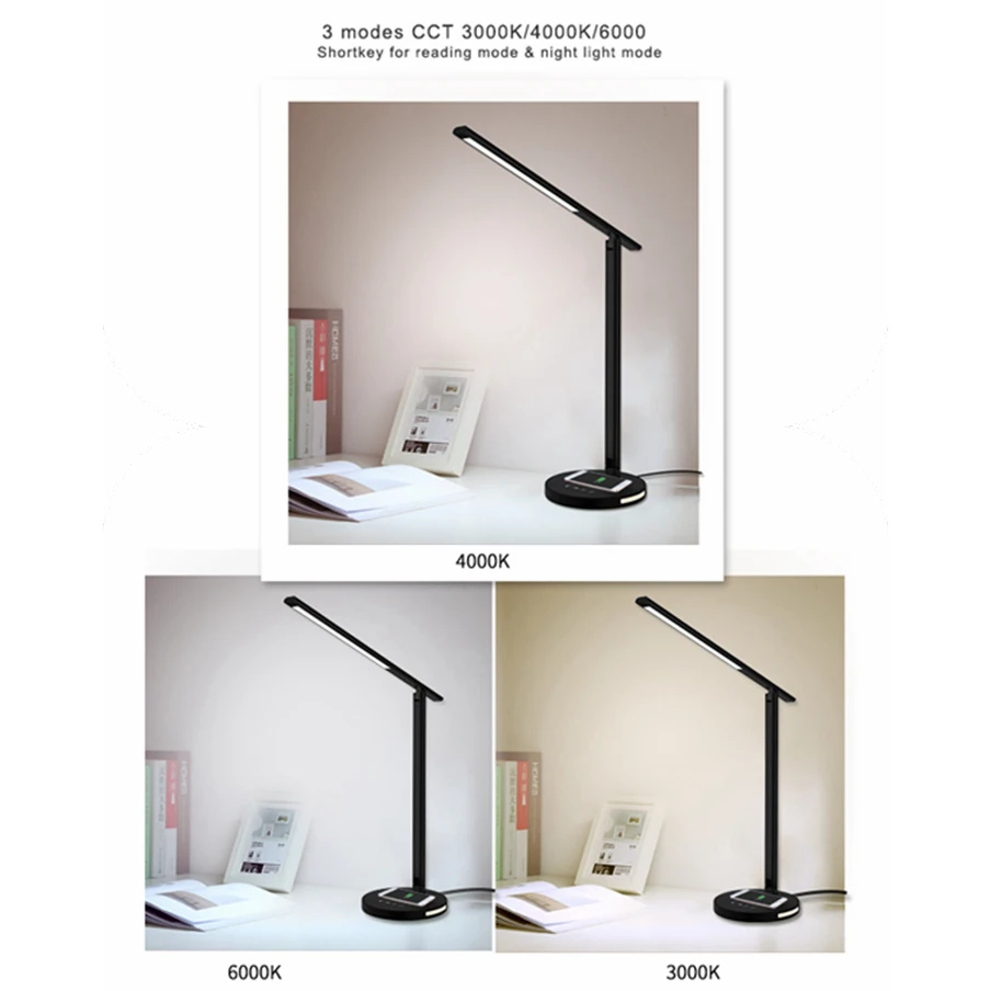 Three Stop Adjustable Eye Protection Charging Desk Lamp Folding Work