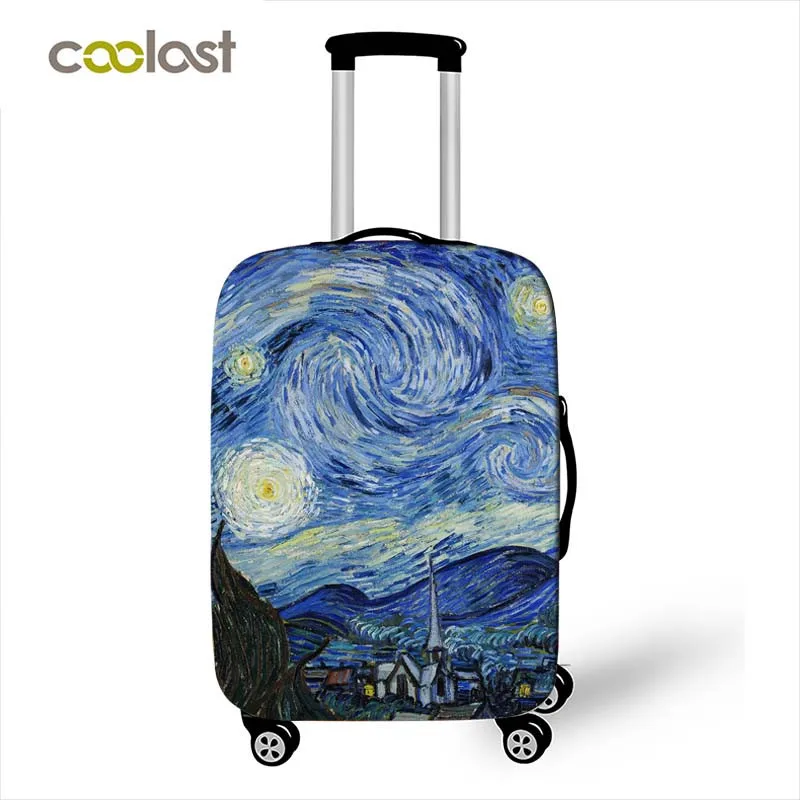 Van Gogh Art Oil Painting / Janpan Wave / Mona Lisa Luggage Protective Cover Elastic Suitcase Cover Anti-dust Trolley Case Cover 3