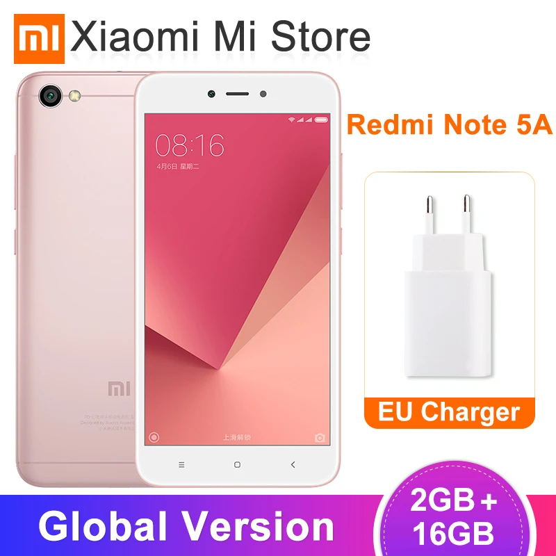 Xiaomi Redmi Note 5A глобальная версия 2 Гб ОЗУ 16 ПЗУ мобильный телефон Snapdragon 425 камера 5 МП
