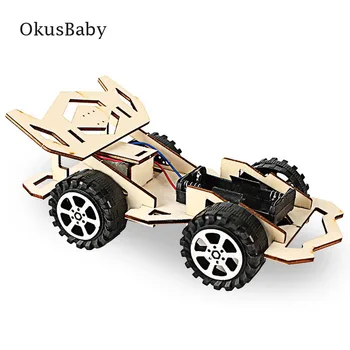 

Assemble DIY Craft Toys Children Educational Wood Sport Car Model Toys Electric Vehicle Student Learning Hand Made DIY Painting