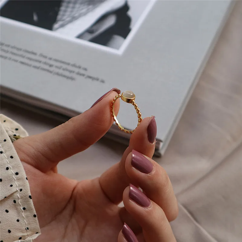 INZATT Настоящее серебро 925 проба кольцо для открытия камня для модных женщин минималистское кольцо ювелирные изделия модный подарок аксессуары