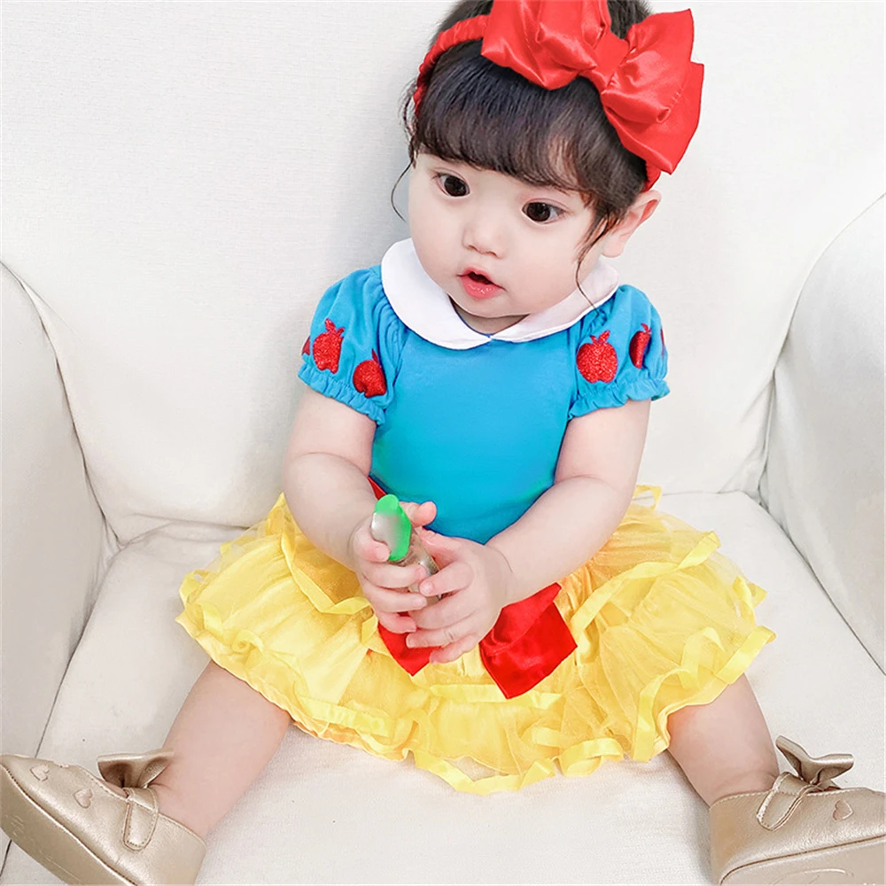 White Rainbow Dot Princess Halter Jumpsuit Pink Baby Dress & Shoes Set NB-2Year 