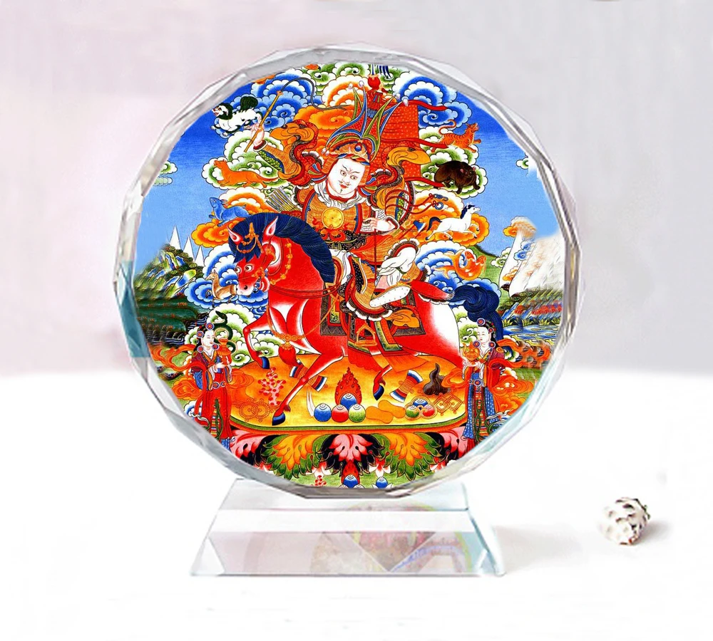 gesar  king，Exquisite double-sided crystal Buddha ornaments,  Birthday present souvenir 2