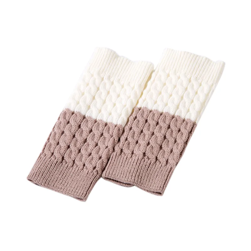 Для женщин зимние Вязание защитные гетры теплые носки однотонные Цвет
