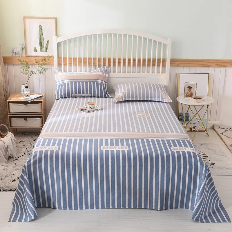 Color 4 Хлопок простыня односпальная двуспальная королева King size простыня цветочный мультфильм хлопок Удобный плоский лист 200x230 см - Цвет: Color 4