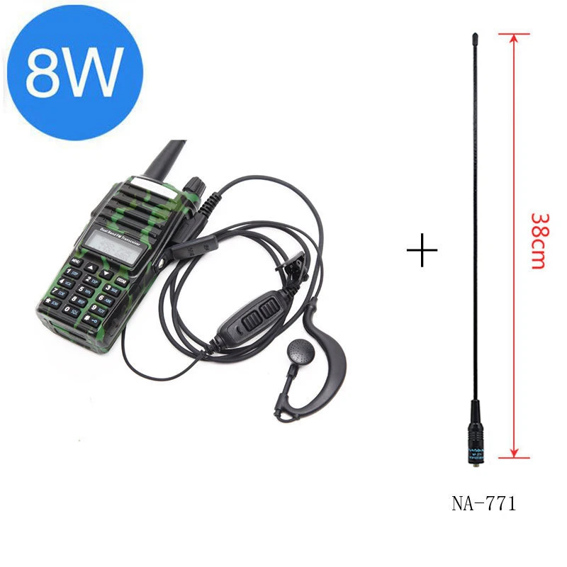 camo antenna Baofeng UV-82 Plus 8 Вт 10 км Большая дальность мощная портативная рация CB vhf/uhf двухстороннее радио Amador 8 Вт UV82 Plus - Цвет: camo antenna