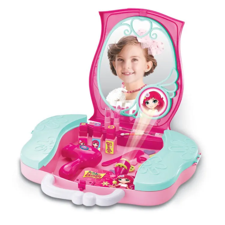 

Xiong cheng 218 Dream Princess Projection Dressing Box Children Model Dresser Toy Projection Cosmetic Box Set