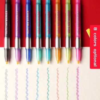 

Highterlighter pen Korean student DIY hand book special outline pen thick multi-color a set of marker pen color pen