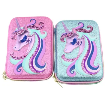 

Pencil Case Kawaii Cute Unicorn Estuche Escolar Kalemlik Cartucheras Para Lapices Escolares Kalem Kutusu Pennenzak Clear Sequin